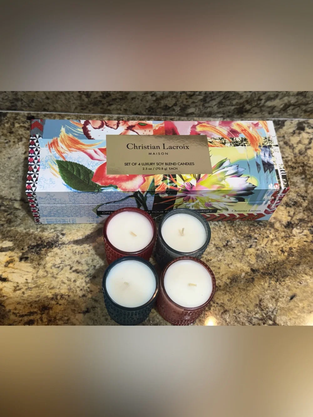 Christian Lacroix Set of Votive Candles New in box gift set 4 piece